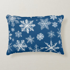 Blue Snowflakes Winter Dekokissen