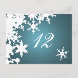Blue Snowflakes Winter Hochzeitstisch Sitzkarte Postkarte