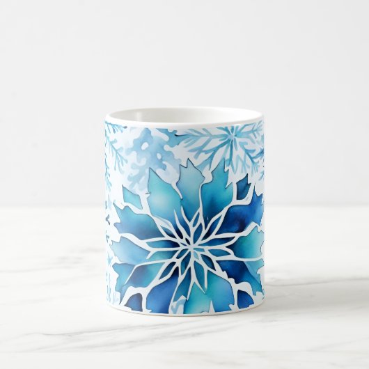 Blue Snowflakes Winter magic wart Kaffeetasse (Mittel)