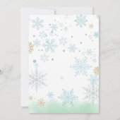 Blue Snowflakes Winter Onederland 1. Geburtstag Einladung (Rückseite)