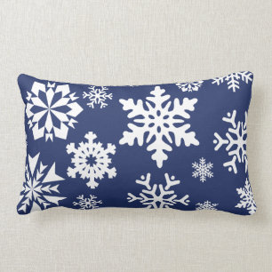 Blue Snowflakes Winter Weihnachtsfeiertag Muster Lendenkissen