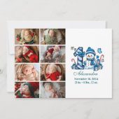 Blue Snowman 8 Foto Weihnachten (Vorderseite)