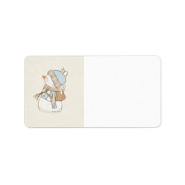 Blue Snowman Address Labels Adressaufkleber