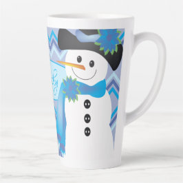 Blue Snowman Art Milchtasse