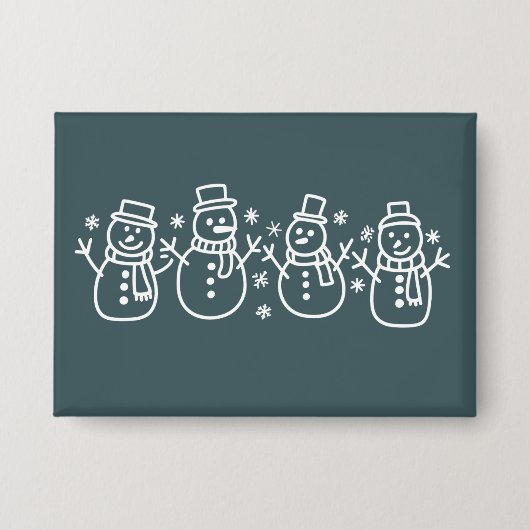 Blue Snowman Christmas Holiday Winter Festive Xmas Button (Vorderseite)