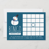 Blue Snowman, Christmas Party Bingo Einladung (Vorderseite)