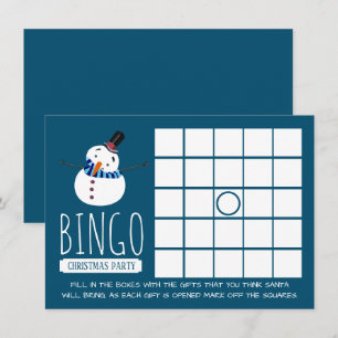 Blue Snowman, Christmas Party Bingo Einladung