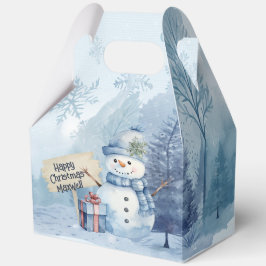 Blue Snowman Christmas Party Boxes Geschenkschachtel
