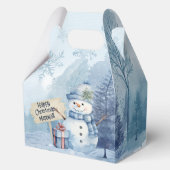 Blue Snowman Christmas Party Boxes Geschenkschachtel (Vorderseite)