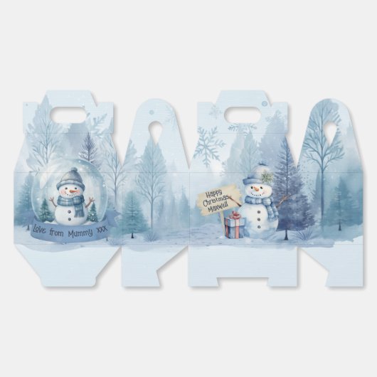 Blue Snowman Christmas Party Boxes Geschenkschachtel (Ungeklappt)