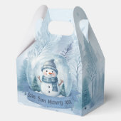 Blue Snowman Christmas Party Boxes Geschenkschachtel (Rückseite)