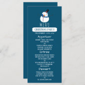 Blue Snowman, Christmas Party Menu Menükarte (Vorne/Hinten)