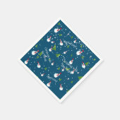Blue Snowman Christmas Personalisiert Serviette (Ecke)