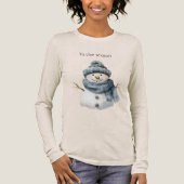 Blue Snowman Christmas Tri-Blend Shirt (Vorderseite)