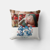 Blue Snowman First Christmas Kissen (Vorderseite)