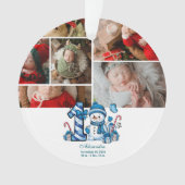 Blue Snowman  First Christmas Ornament (Vorderseite)