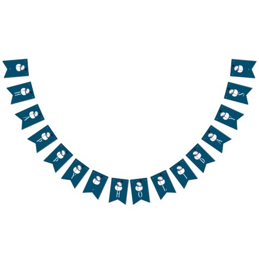 Blue Snowman, Happy Holidays Wimpelkette (Alle)