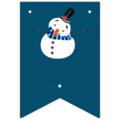 Blue Snowman, Happy Holidays Wimpelkette (Erste Fahne)