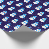 Blue Snowman in Flurry Geschenkpapier (Ecke)