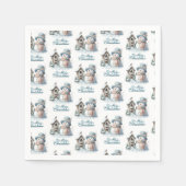 Blue Snowman Napkin Serviette (Vorderseite)