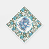 Blue Snowman Serviette (Ecke)