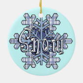 Blue Snowman Snowflakes Holiday Ornament (Hinten)