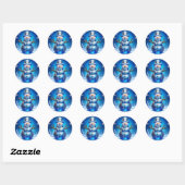 Blue Snowman Snowflakes Holiday Sticker (Blatt)