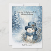 Blue Snowman Surprise Birthday Party | Einladung (Vorderseite)