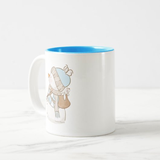 Blue Snowman Tasse (Vorderseite Links)