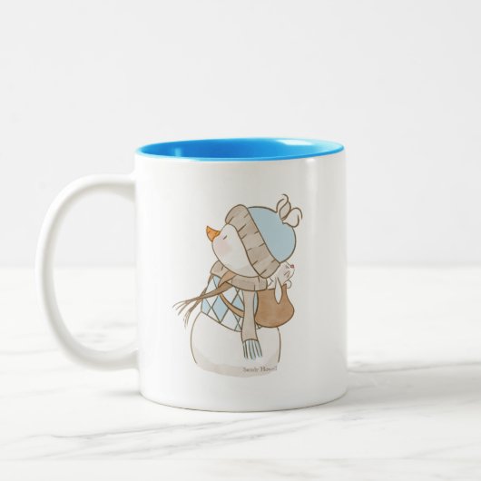 Blue Snowman Tasse (Links)