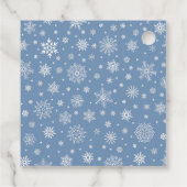 Blue Snowman und Blumenweihnachtsmarken Geschenkanhänger (Rückseite)