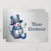 Blue Snowman Weihnachten Elegante Winter (Vorne/Hinten)