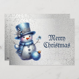 Blue Snowman Weihnachten Elegante Winter