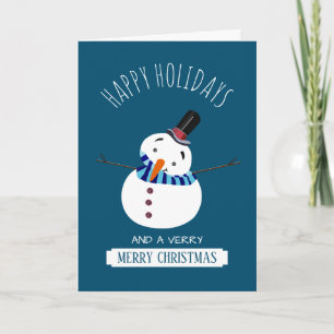 Blue Snowman, Weihnachtsgrüße Karte