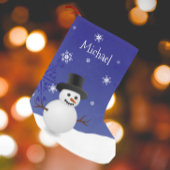Blue Snowman Winter Scene Weihnachtsfest Strumpf Kleiner Weihnachtsstrumpf