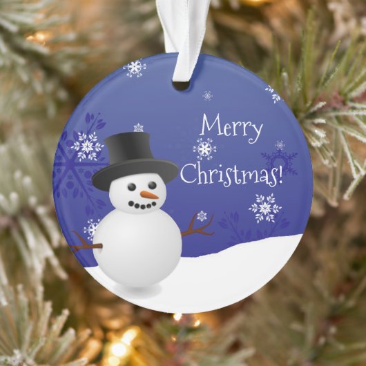 Blue Snowman Winter Scene Weihnachtsschmuck Ornament (Baum)