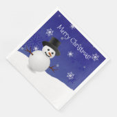 Blue Snowman Winterlandschaft Weihnachtsbuch Napki Serviette (Ecke)