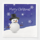 Blue Snowman Winterlandschaft Weihnachtsbuch Napki Serviette (Vorderseite)