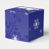 Blue Snowman Winterlandschaft Weihnachtsweihnachts Geschenkschachtel (Rückseite)