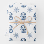 Blue Snowmen Christmas  Geschenkpapier Set (Beispiel)