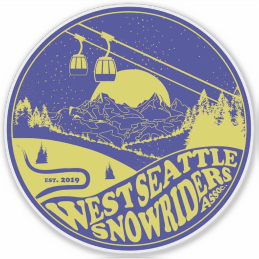 Blue Snowrider Sticker (Vorderseite)