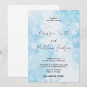 Blue Snows Cloud Wedding Einladungen (Vorne/Hinten)