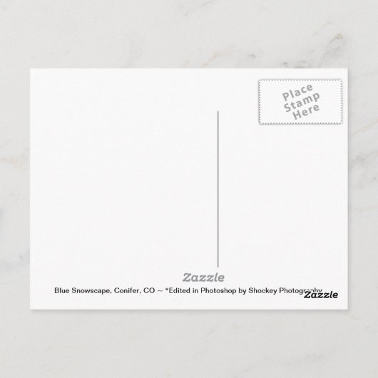 Blue Snowscape, Conifer, CO Postkarte (Rückseite)