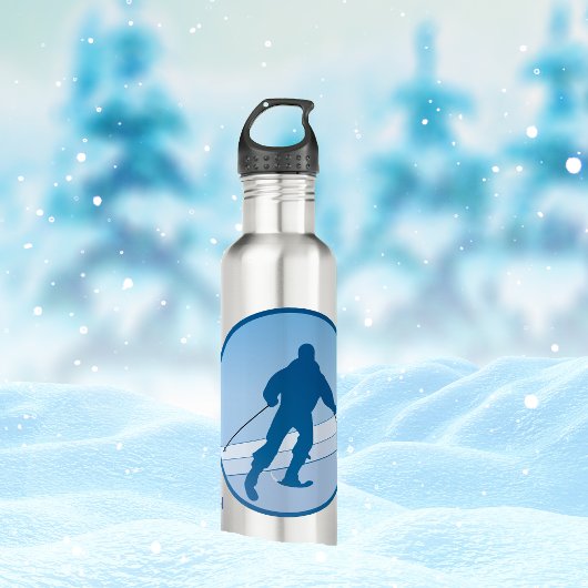 Blue Snowski Personalisiert Trinkflasche
