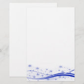 Blue Snowy Christmas Briefpapier (Vorne/Hinten)