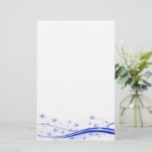 Blue Snowy Christmas Briefpapier (Stehend Vorderseite)