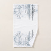 Blue Snowy Winter Trees Badhandtuch Set (Handtuch)