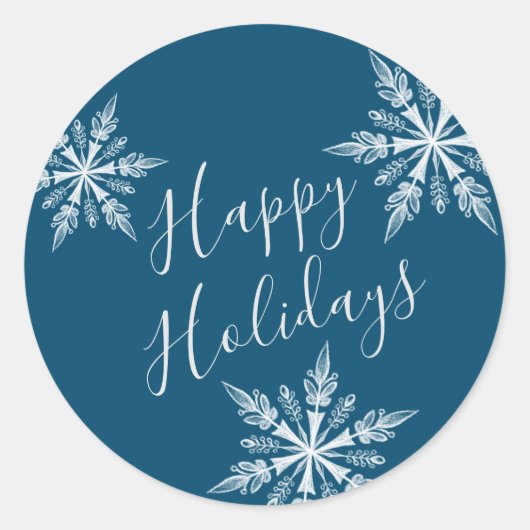 Blue Snowy Winter Wonderland Umschlag Aufkleber (Vorderseite)