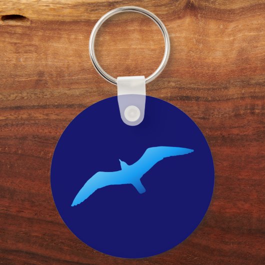 Blue Soaring Gull Schlüsselanhänger (Vorderseite)