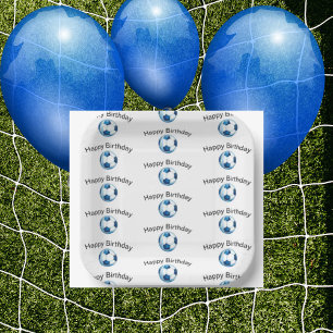 Blue Soccer Ball Custom Geburtstagsparty Pappteller